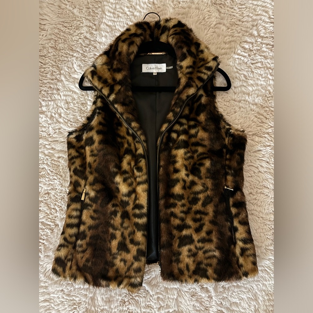 Calvin Klein Leopard Fur Vest